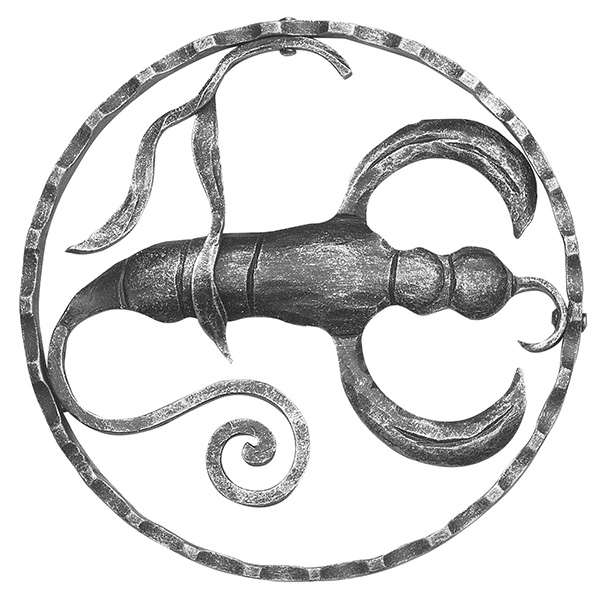 Signe du zodiaque Scorpion | Ø 200x5 mm | Acier S235JR, brut