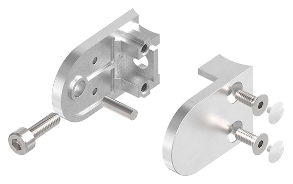 Pince en verre | Dimensions : 40x28x17.4 mm | Connexion Ø 33.7 mm | V2A