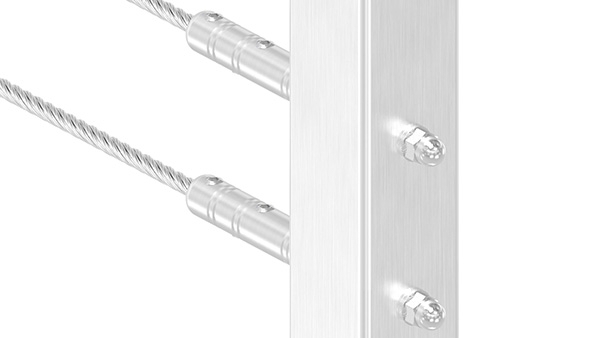 Borne filetée à monter soi-même | Pour corde : Ø 4 mm | Avec filetage extérieur | V2A