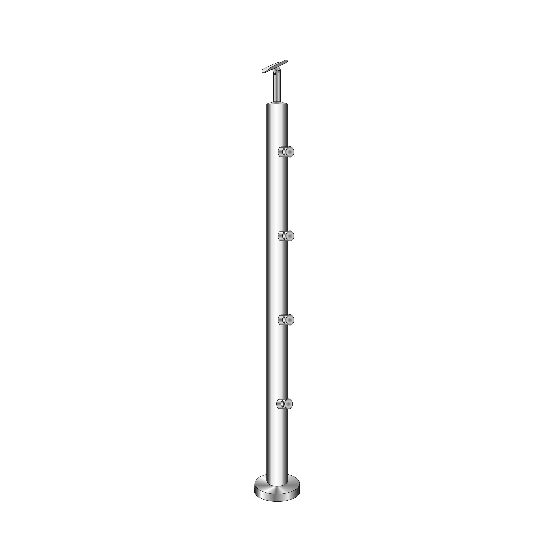 poteau de balustrade | poteau d'escalier | longueur : 900 mm | pour montage en surface | V2A