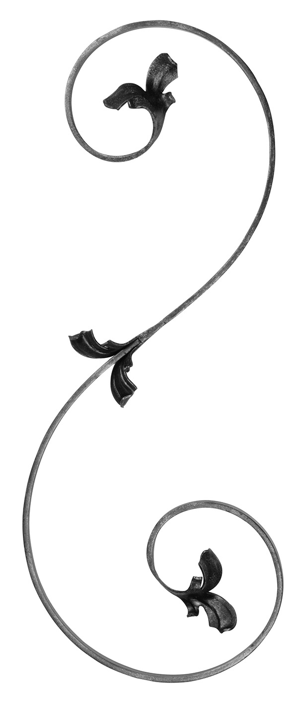 light baroque | gauche | dimensions : 210x530 mm | matériau : 12x5 mm | acier S235JR, brut