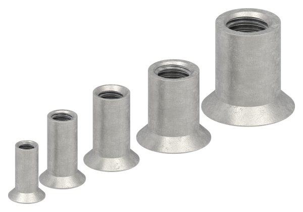 Ecrou à douille avec tête fraisée et ISK, M5x15, V2A