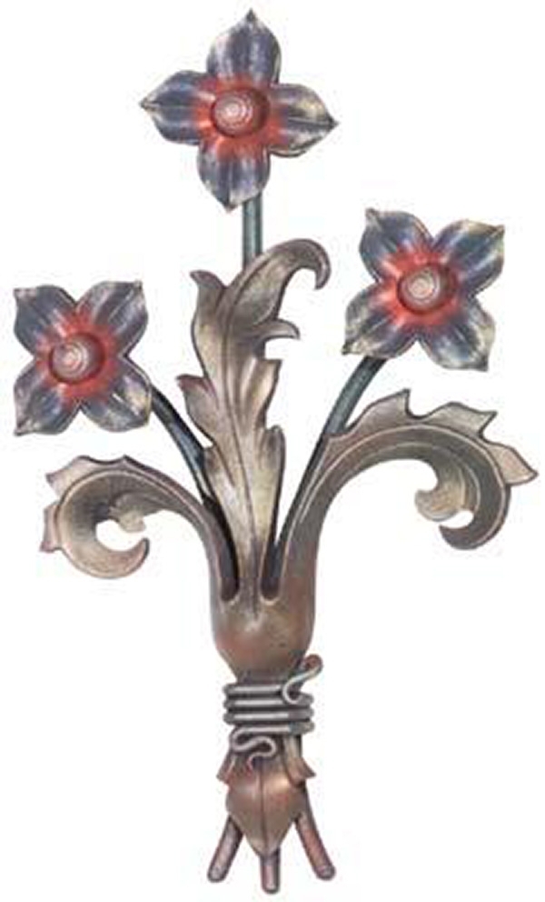 Bouquet ornemental | Dimensions : 200x350 mm | Acier S235JR, brut