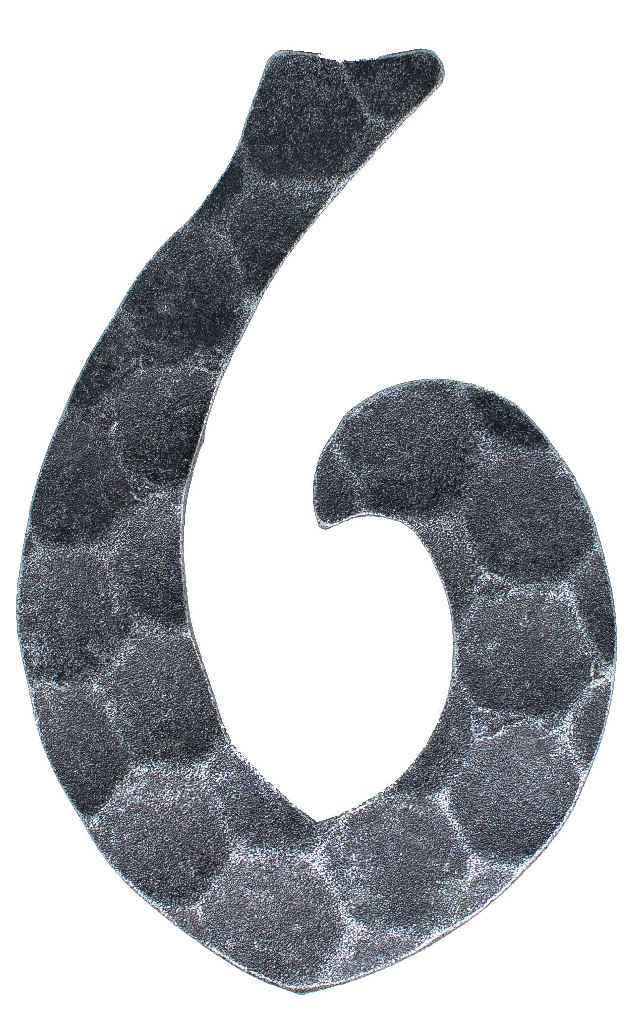 Numéro de maison 6 | dimension 12x8 cm | matériau 4 mm martelé | acier (brut) S235JR