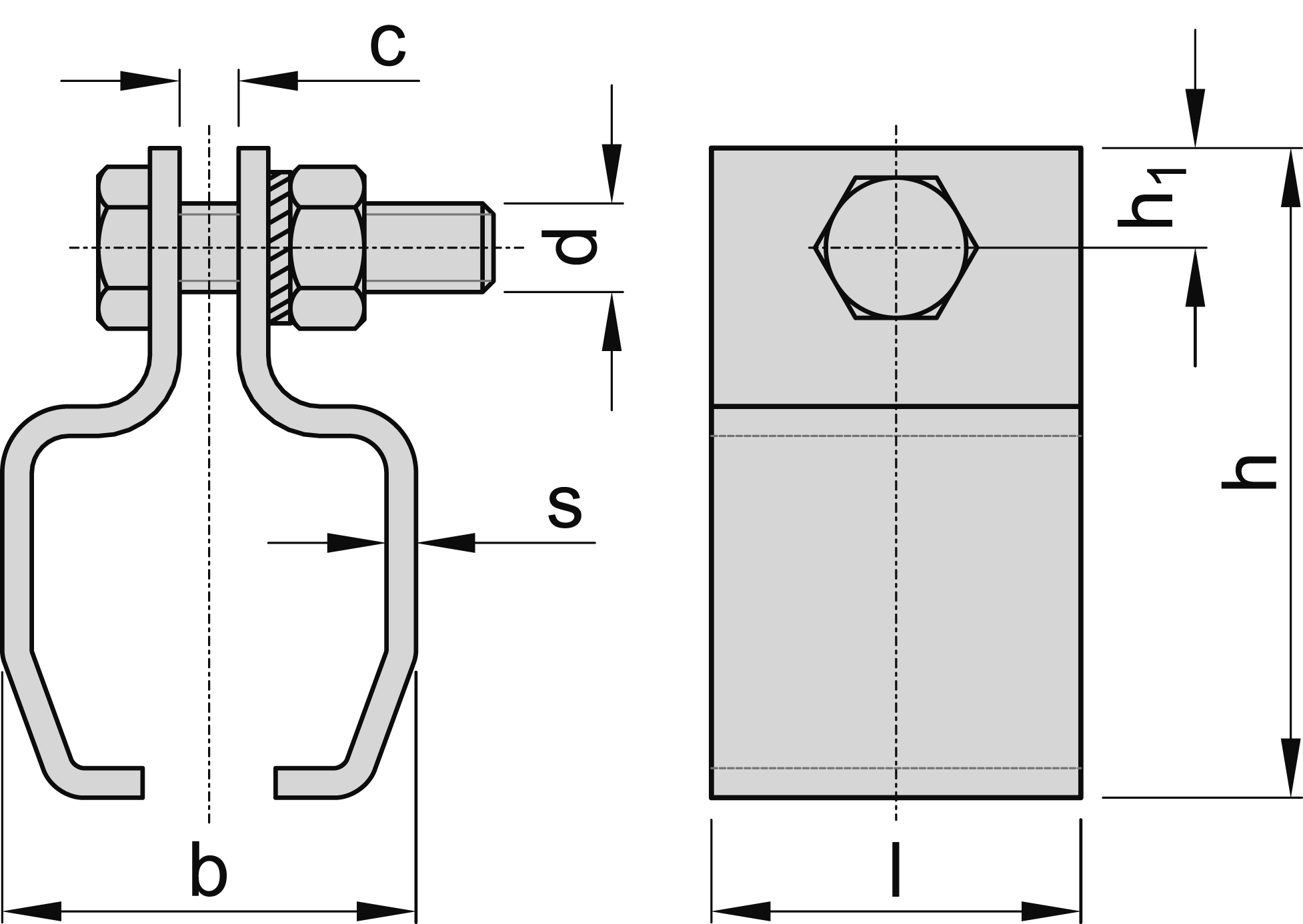 Pince de suspension taille 1 avec M12