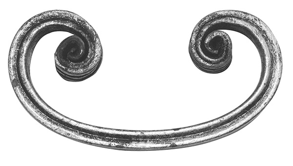 Baroque lourd | Dimensions : 110x60 mm | Matériau : 16x8 mm, rainuré | Acier S235JR, brut