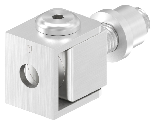 Charnière de portail réglable avec douille filetée M12, V2A