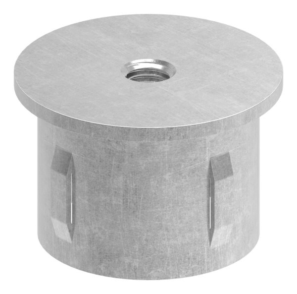 Bouchon en acier | avec M8 | plat | pour tube Ø 42.4 x 3.0-3.5 mm | acier (brut) S235JR
