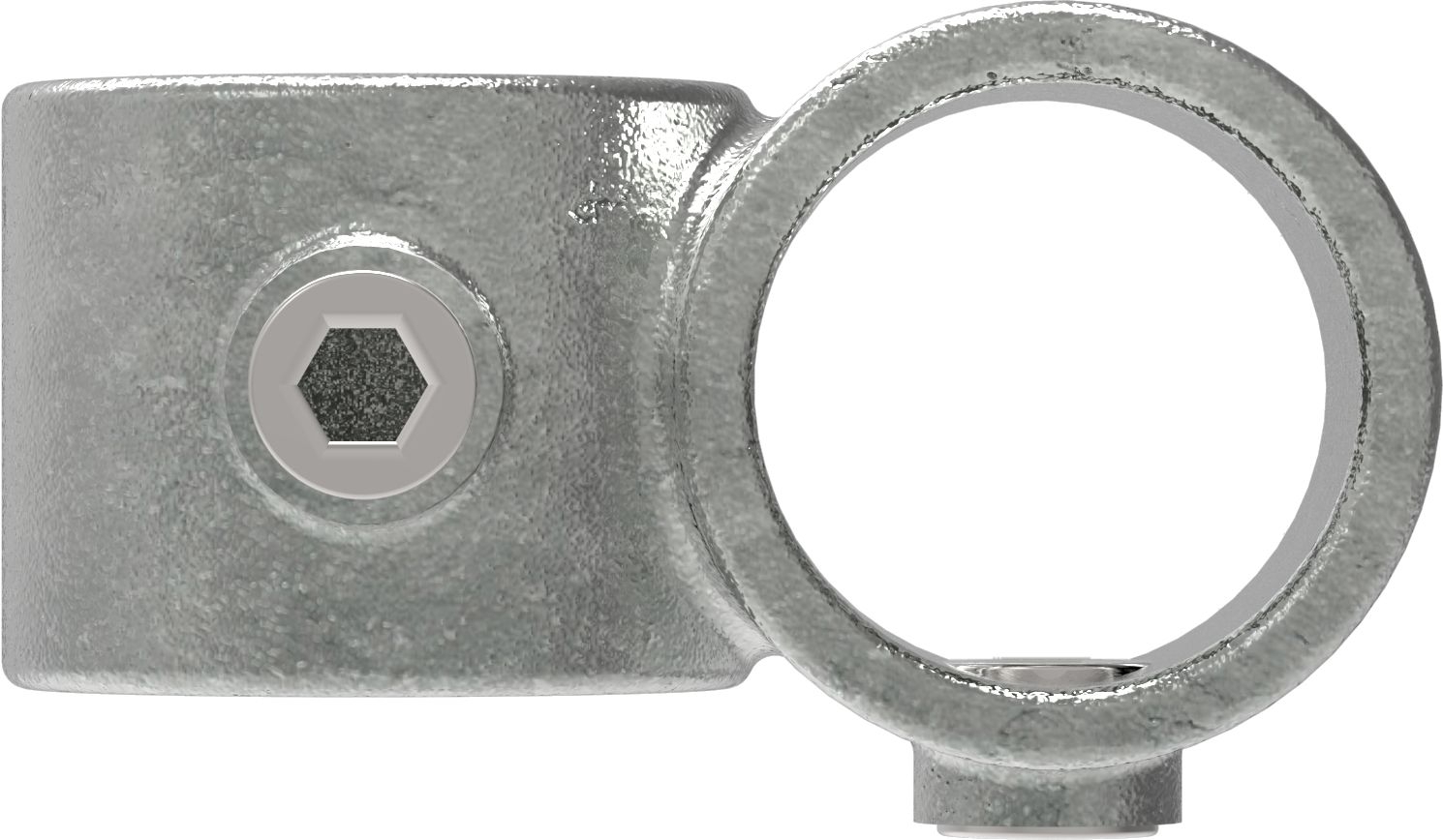 Raccord de tuyau | Pièce transversale préfixée 90° réduit | 161D48/C42 | 48,3 mm ; 42,4 mm | 1 1/2" ; 1 1/4" | Fonte malléable et électrogalvanisé