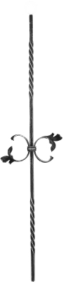 Barre décorative | longueur : 900 mm | matériau : 12x12 mm rainuré | acier S235JR, brut