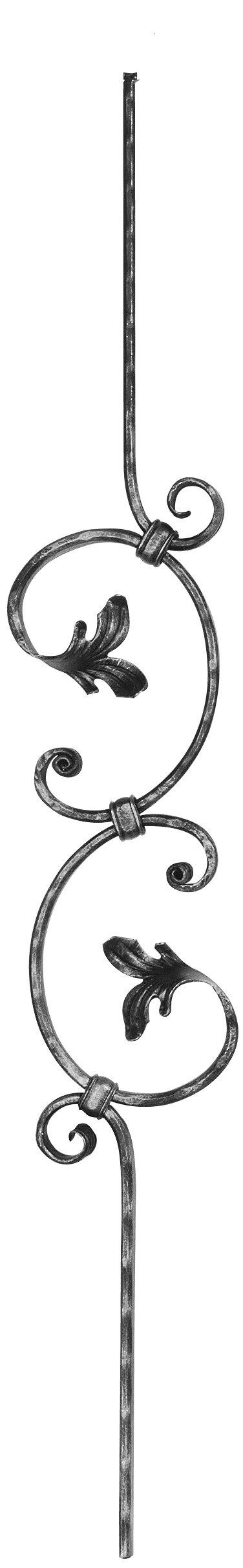 Barre décorative | longueur : 900 mm | matériau : 16x8 mm martelé | acier S235JR, brut