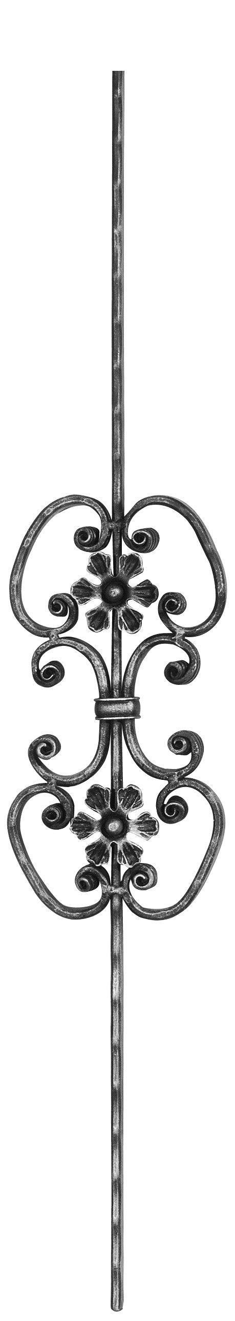 Barre décorative | longueur : 900 mm | matériau : 16x8 mm martelé | acier S235JR, brut