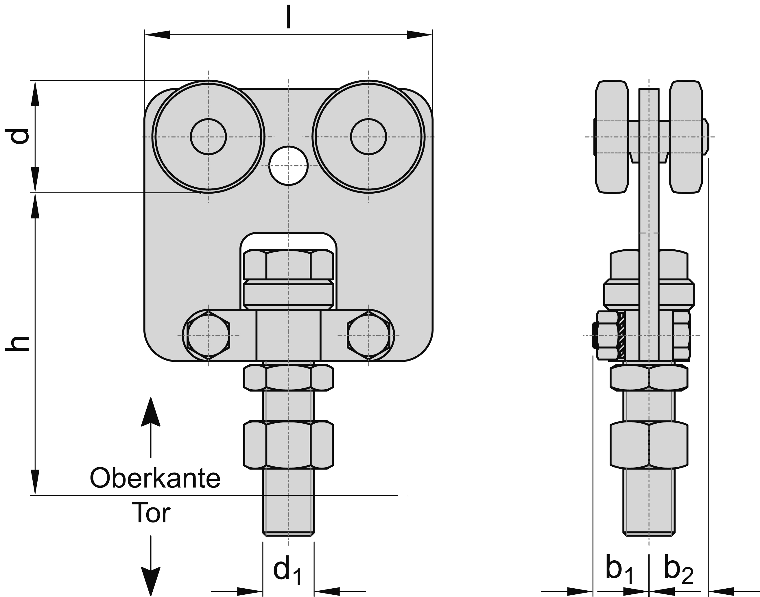 Double roulette à rotation centrale taille 1