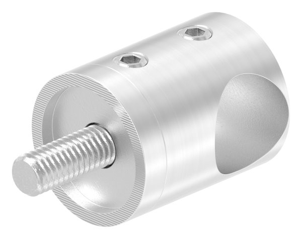 Support de barre transversale Ø 22 mm | raccord : plat | avec trou : 14,2 mm | V2A