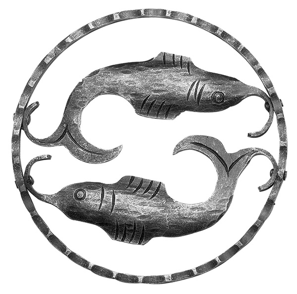 Signe astrologique Poisson | Ø 200x5 mm | Acier S235JR, brut