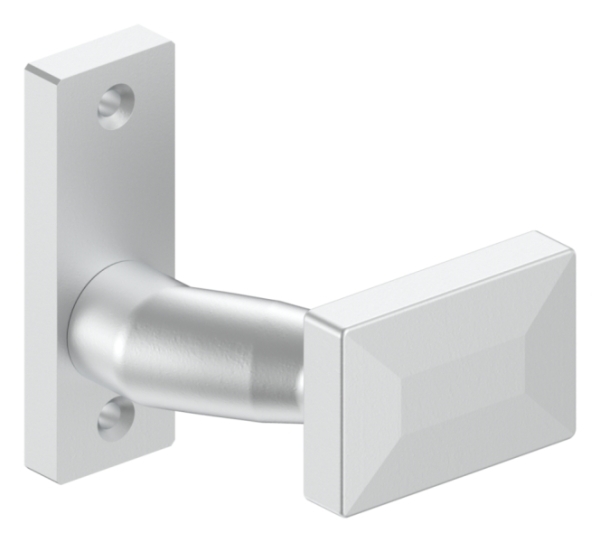 Poignée de porte en aluminium | fixe avec plaque courte en aluminium | aluminium EV1