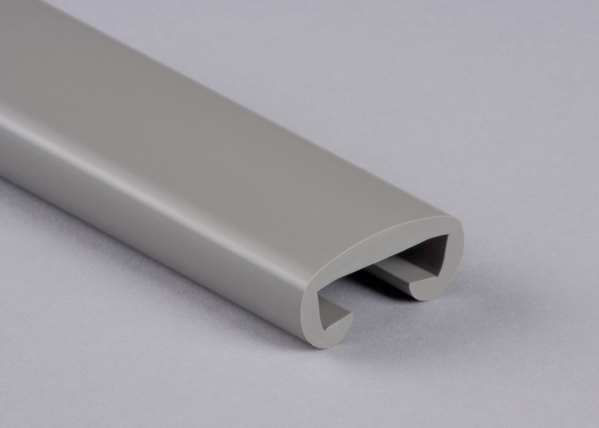 Main courante en plastique pour 30 x 8mm, gris trafic