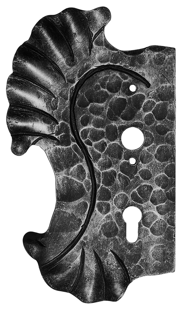 Plaque de serrure gauche | Dimensions : 155x270x4 mm | Retrait : 40 mm | Acier S235JR, brut