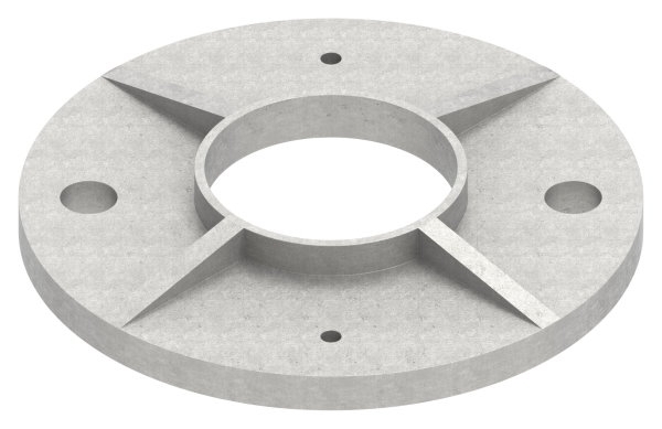 Plaque d'ancrage | Dimensions : Ø 120x6 mm | Trou central : Ø 49 mm | V2A