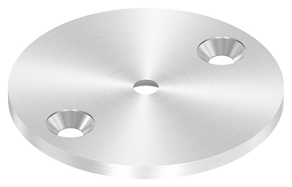 Plaque d'ancrage Ø 70 x 4 mm avec trou de centrage : Ø 6,5 mm, fraisés | V2A