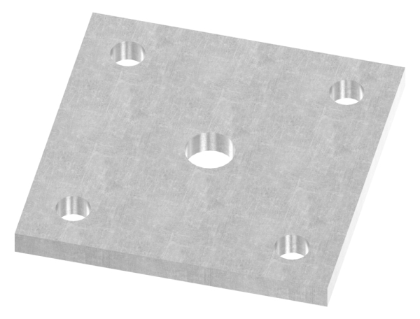 Plaque d'ancrage | Dimensions : 100x100x8 mm | Acier (brut) S235JR