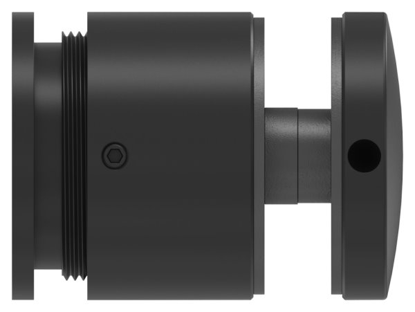 Glaspunkthalter 52mm- flach- verstellbar- V2A- pulverbeschichtet in RAL 9005 schwarz matt-88-1160250-240.9005