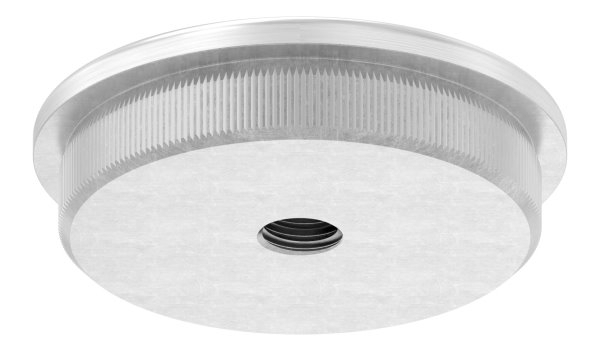 Bouchon légèrement bombé V2A matériau plein avec M8 pour Ø 48.3x2.6 mm