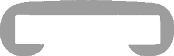 Main courante en plastique pour 40 x 8mm, gris-vert