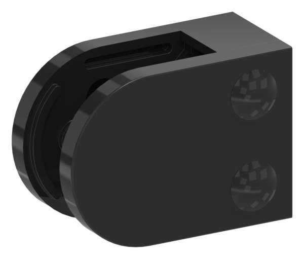 Glasklemme Mod- 38- Anschluss- gerade- Zink roh pulverbeschichtet RAL 9005-88-113800-ZN0.9005