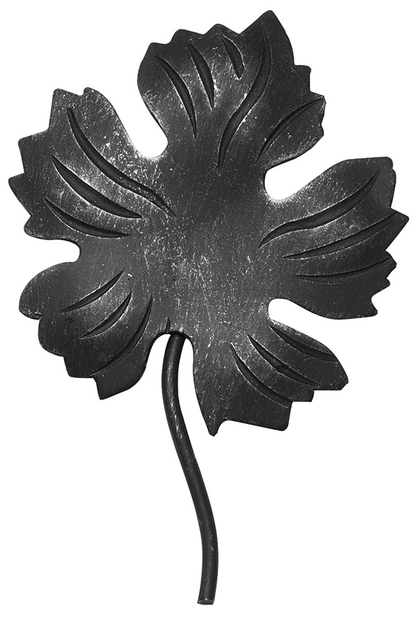 Ornement de vin 110mm x 120mm | pour le matériel de connexion : Ø 3 mm | acier S235JR, brut