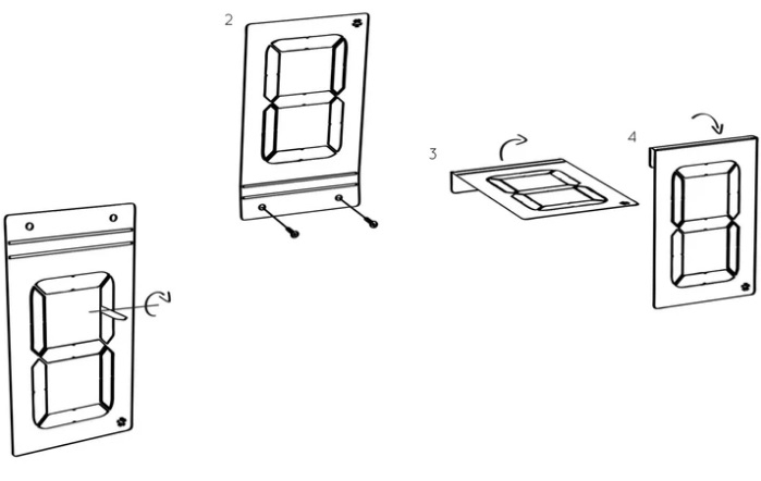 Edelstahl Hausnummer – 7-Segment zum Ausklicken, individuell einstellbar