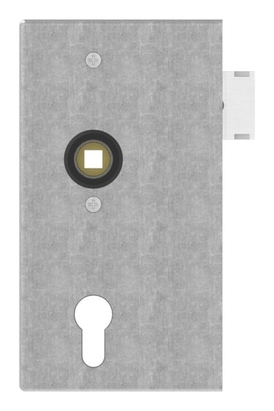 Boîtier de fermeture | Dimensions : 173x94,5x40 mm | Mandrin : 60 mm | Acier (brut) S235 JR
