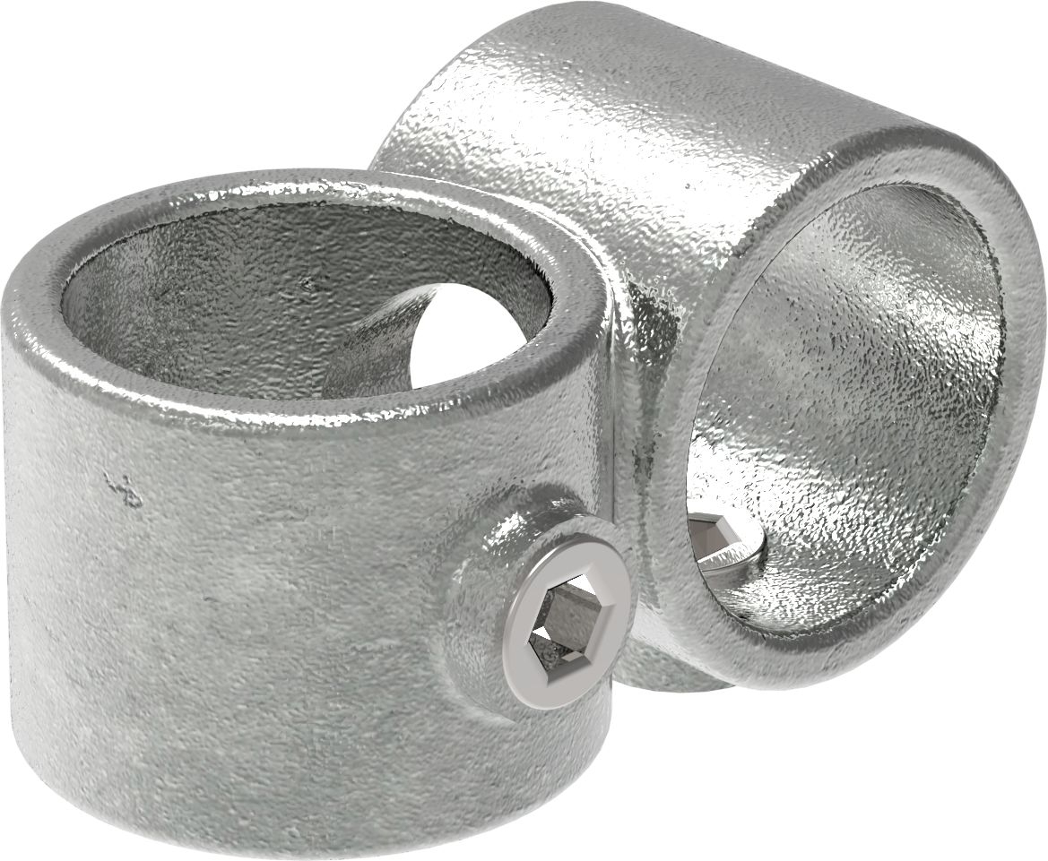 Raccord de tuyau | Pièce transversale préfixée 90° réduit | 161D48/C42 | 48,3 mm ; 42,4 mm | 1 1/2" ; 1 1/4" | Fonte malléable et électrogalvanisé