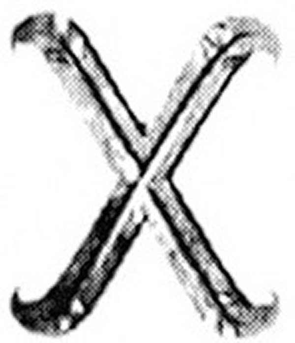 Lettre x | Petite | 100x80 mm | Acier (brut) S235JR