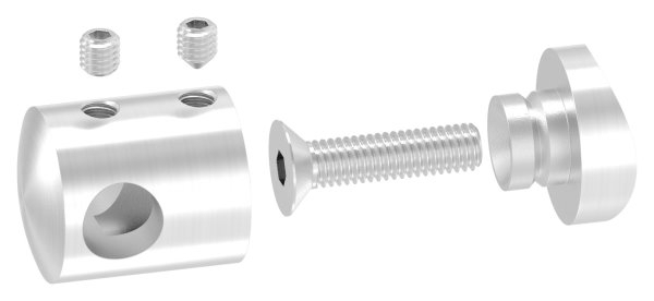 Support de barre transversale Ø 22 mm | connexion : 42,4 mm | avec trou : 10,2 mm | V2A