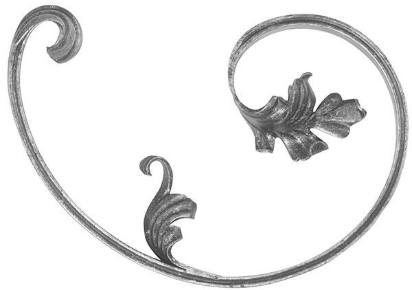 Élément baroque | droite | baroque lourd | dimensions : 200x280 mm | matériau : 16x8 mm | acier S235JR, brut