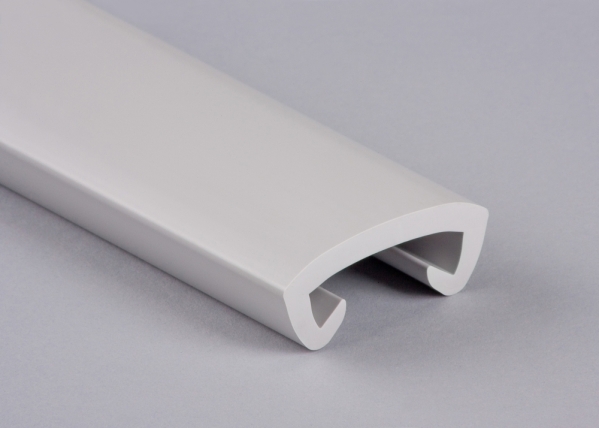 Main courante en plastique pour 40 x 8mm, gris-vert