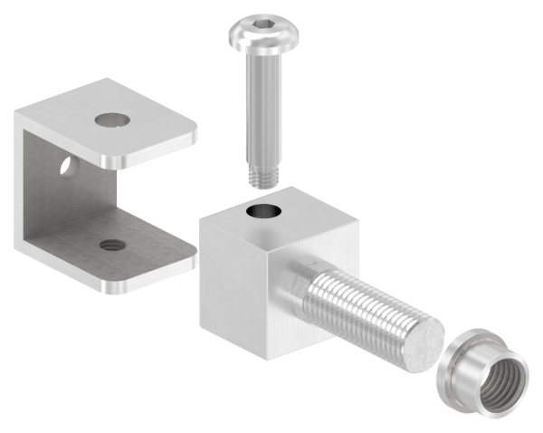 Charnière de portail réglable avec manchon fileté M24, V2A
