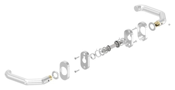 Paire de poignées de porte V2A avec goupille de poignée de 8 mm