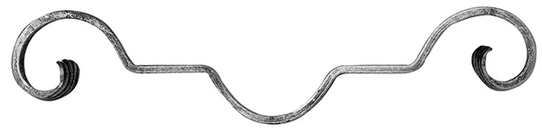Élément décoratif | Dimensions : 290x70mm | Matériau : 12x5 mm | Acier S235JR, brut