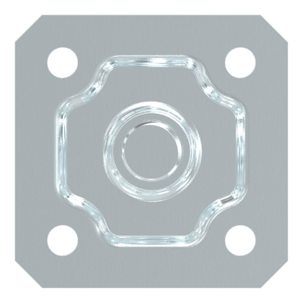Charnière M22 | réglable | avec plaque de montage | acier (brut) S235JR