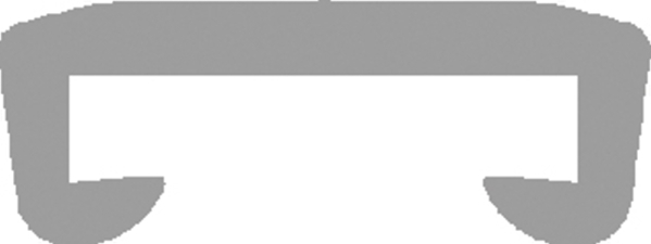 Main courante en plastique pour 40 x 8mm, gris-vert
