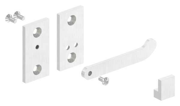 Verrou de porte pour profilés plats, V4A