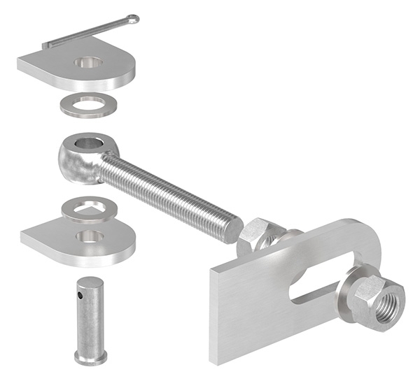 Charnière de portail | M20 | 180° | réglable | V2A