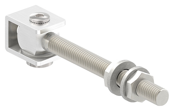 Charnière M12 avec filetage long V2A