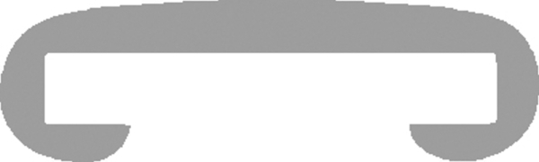Main courante en plastique pour 50 x 8mm, gris trafic