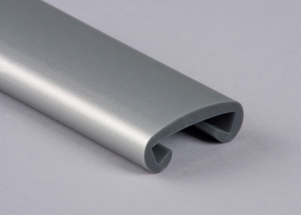 Main courante en plastique pour 40 x 8mm, aluminium blanc