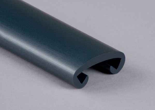 Main courante en plastique pour 40 x 8mm, effet brillant stratosanthracite