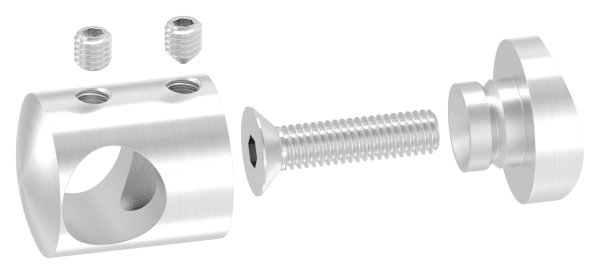 Support de barre transversale Ø 22 mm | connexion : 48,3 mm | avec trou : 14,2 mm | V2A