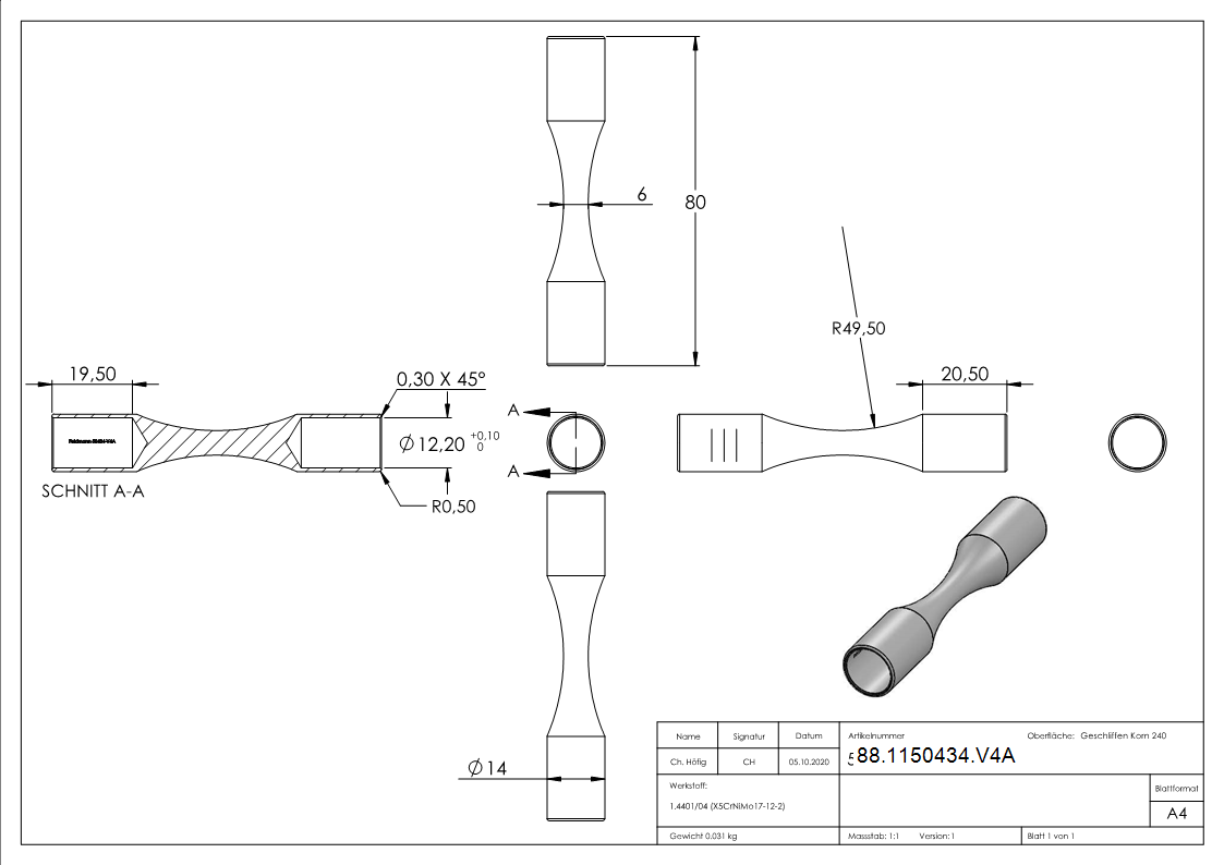 Connecteur de barres rondes pour le cintrage, pour barres rondes de 12 mm